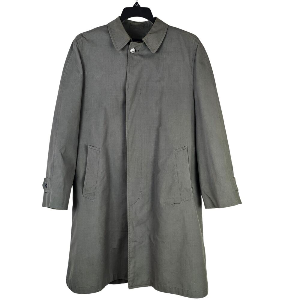 VTG Gleneagles Calalpaca men's glen plaid trench coat classic grandpa 38R